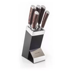   G21 Gourmet Dynamic 5 db-os kés szett + fekete-rozsdamentes acél tartóval