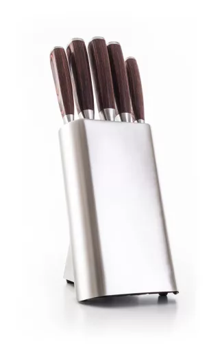 Set de 5 cuțite G21 Gourmet Steely + suport din oțel inoxidabil