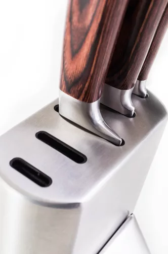Set de 5 cuțite G21 Gourmet Steely + suport din oțel inoxidabil