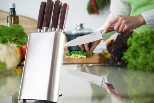 Set de 5 cuțite G21 Gourmet Steely + suport din oțel inoxidabil