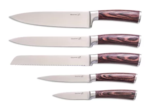 Set de 5 cuțite G21 Gourmet Steely + suport din oțel inoxidabil