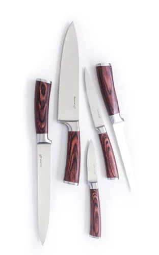 Set de cuțite G21 Gourmet Nature, 5 piese - cu suport din bambus