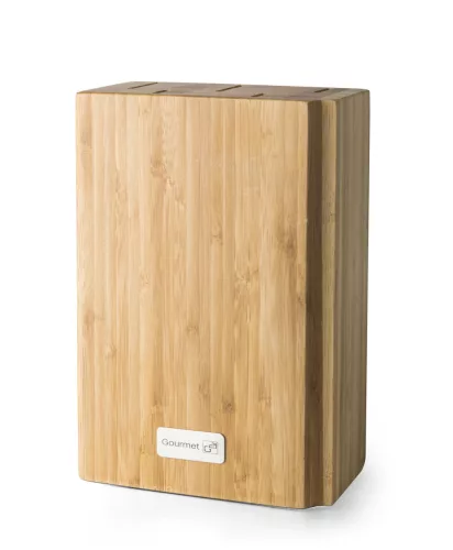 Set de cuțite G21 Gourmet Damasc din bloc de bambus 4 buc + piatră de ascuțit