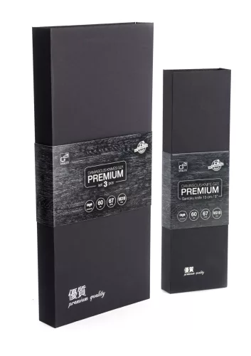 Set de cuțite premium G21 Damasc din bloc de bambus, 4 bucăți + piatră de ascuțit