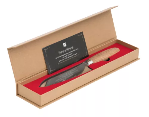 Cuțit G21 Gourmet Damasc 17 cm, Santoku, mâner din lemn de zebrano