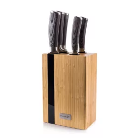   Set cuțite G21 Gourmet Rustic 5 buc + suport pentru cuțite din bambus