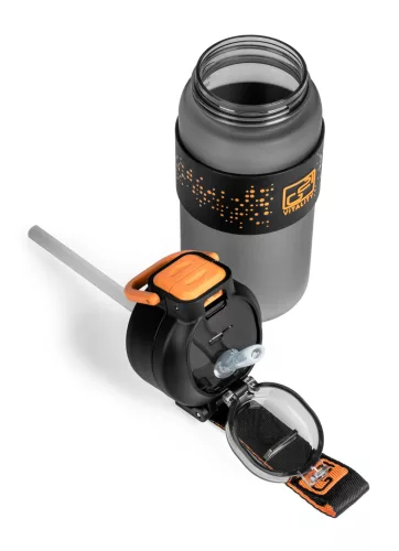 Sticlă de băut G21 600 ml, 2 în 1, gri gheață
