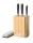 Set de cuțite G21 Gourmet Premium 3 bucăți în suport de cuțite din bambus + piatră de ascuțit