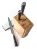 Set de cuțite G21 Gourmet Premium 3 bucăți în suport de cuțite din bambus + piatră de ascuțit