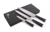 Set de cuțite G21 Gourmet Premium 3 bucăți în suport de cuțite din bambus + piatră de ascuțit