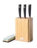 Set de cuțite G21 Gourmet Premium 5 bucăți în suport de cuțite din bambus + piatră de ascuțit