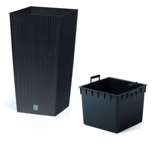 Prosperplast Rato Square kaspó antracit 26,5 x 26,5 x 50 cm