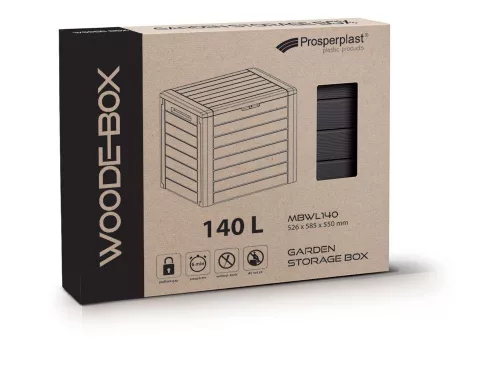 Prosperplast WOODEBOX kerti box barna 140L