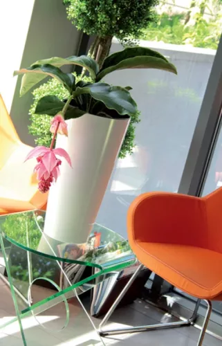 Prosperplast TUBUS SLIM fehér fényes 25 cm virágcserép
