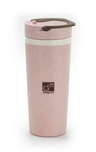 Cană ecologică G21 beECO Americano 450 ml, roz
