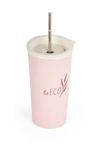 Cană ecologică G21 beECO Latte 450 ml, roz