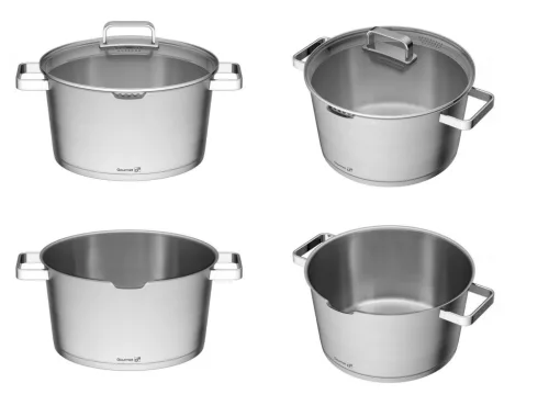 G21 Gourmet Magic edénykészlet szűrővel, 4 darabos, rozsdamentes acél