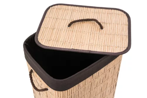 G21 szennyeskosár 72 l, rattan utánzat, barna betéttel