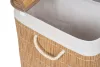 G21-es 105 literes szennyeskosár elválasztókkal, rattan utánzat, fehér betéttel