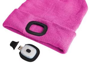 Sixtol sapka LED-es fejlámpával, újratölthető rózsaszín