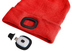 Sixtol sapka LED-es fejlámpával, újratölthető piros színben