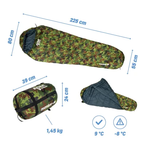 Schlafsack Acra Masker-M Tarnmuster, Mumienmuster