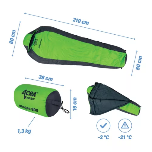 Schlafsack Acra Pongee 800 - 210 cm, Entendaunen