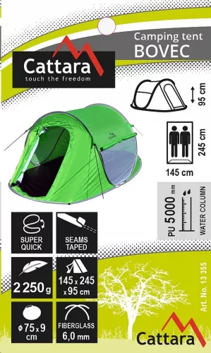 Cattara BOVEC sátor 2 személyes 245 x 145 x 95 cm
