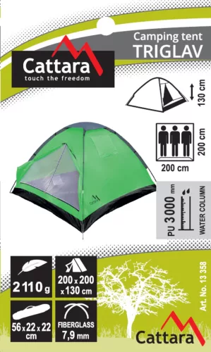 Cattara TRIGLAV sátor 3 személyes 200 x 200 x 130 cm