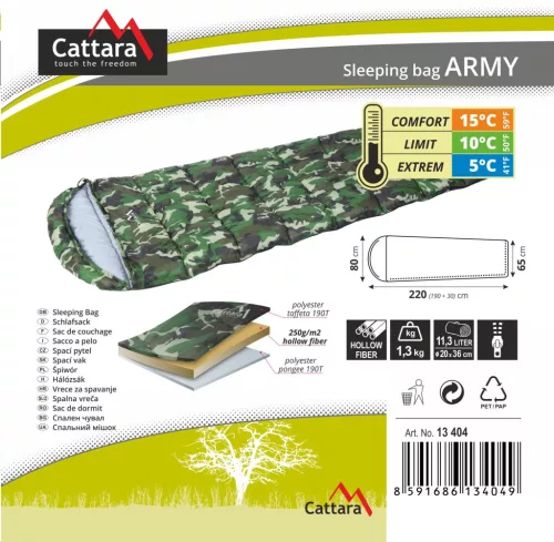 Cattara ARMY takaró hálózsák 5°C