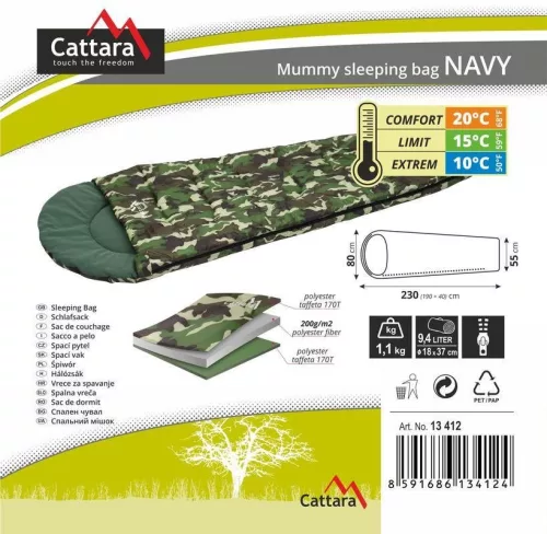 Cattara NAVY Mumienschlafsack 10°C