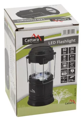 Cattara LED kemping lámpás kihúzható 20/60lm újratölthető