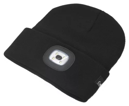 Cattara BLACK LED-es fejlámpa sapka USB-töltéssel