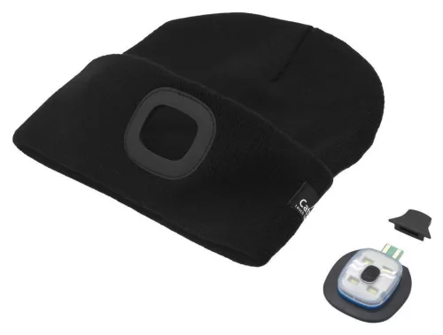 Cattara BLACK LED-es fejlámpa sapka USB-töltéssel