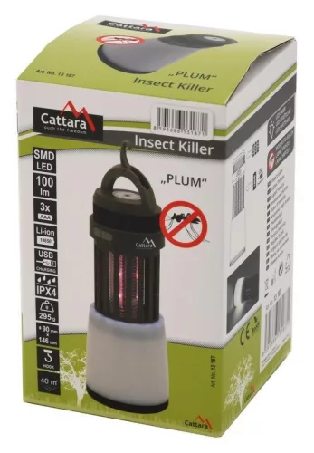 Cattara PLUM kihúzható újratölthető LED-es zseblámpa + rovarcsapda
