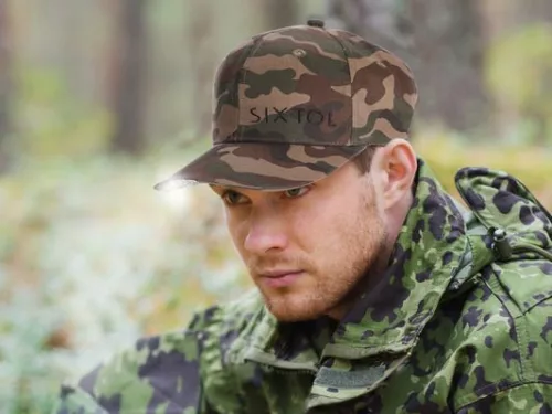 Sixtol LED siltes sapka B-CAP 25lm világítással, újratölthető, USB terepszínű