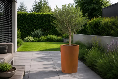 G21 Corten Round virágláda, 55 x 75 cm