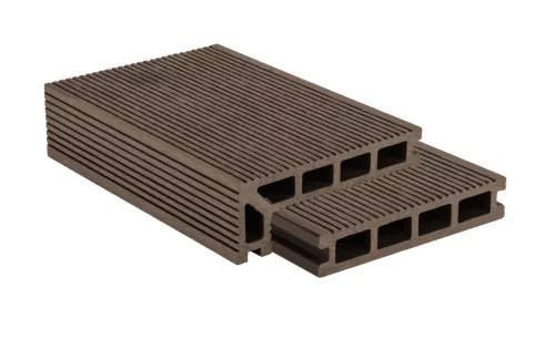 G21 kültéri padlóburkolat 2,5 x 14 x 400 cm méretekkel, Indiai teak színben, WPC anyag