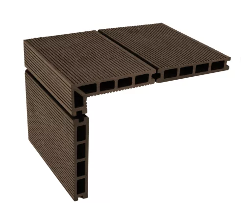 G21 kültéri padlóburkolat 2,5 x 14 x 400 cm méretekkel, Indiai teak színben, WPC anyag