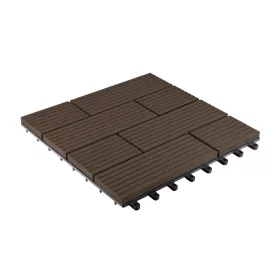   G21 Samoa WPC-Bodenfliesen in der Farbe Indisches Teakholz, 2,3 x 30 x 30 cm