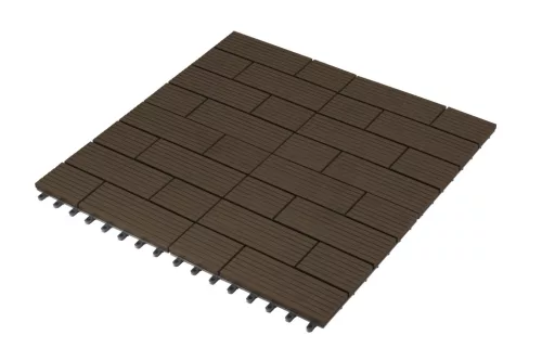 G21 Samoa WPC-Bodenfliesen in der Farbe Indisches Teakholz, 2,3 x 30 x 30 cm