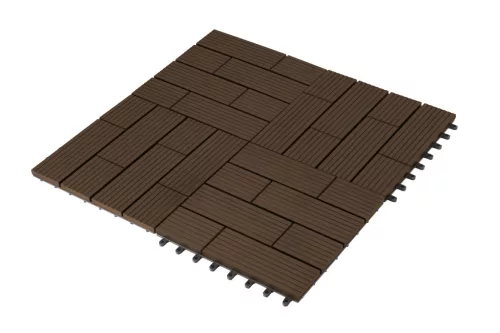 G21 Samoa WPC-Bodenfliesen in der Farbe Indisches Teakholz, 2,3 x 30 x 30 cm
