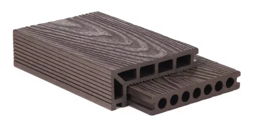 G21 kütléri burkolólap 2,5 x 14,8 x 300 cm, Dark Wood, kerek lyukakkal, WPC