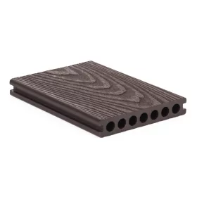   G21 padlóburkolat 2,5 x 14,8 x 400 cm, Dark Wood kerek lyukakkal, WPC