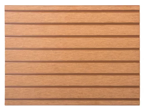 G21 kültéri burkolólap 2,5 x 14,8 x 400 cm, Light Wood kerek lyukakkal, WPC