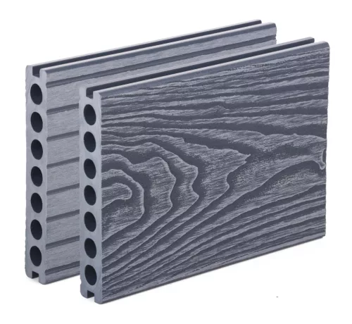 G21 kültéri burkolólap 2,5 x 14,8 x 300 cm, Silver Wood kerek lyukakkal, WPC