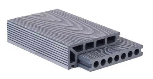 G21 kültéri burkolólap 2,5 x 14,8 x 300 cm, Silver Wood kerek lyukakkal, WPC