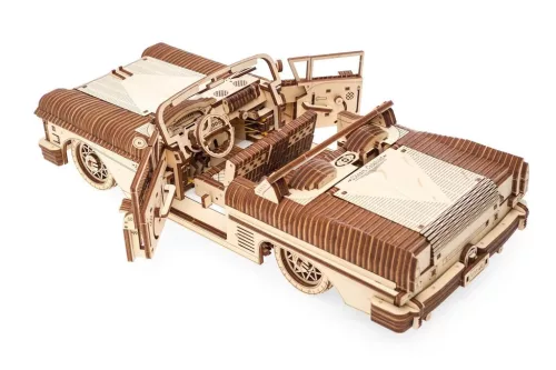 Ugears játék - 3D fa mechanikus kirakós VM-05 Autó (50's convertible)