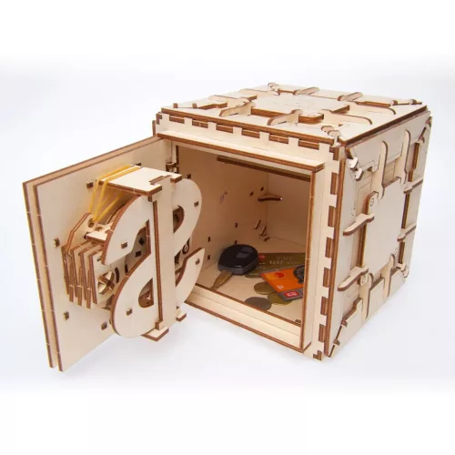 Ugears játék - 3D fa mechanikus kirakós Széf