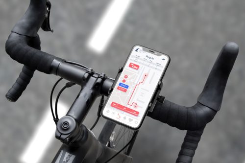 FIXED Bikee ALU alumínium mobiltelefon tartó kerékpárra, fekete